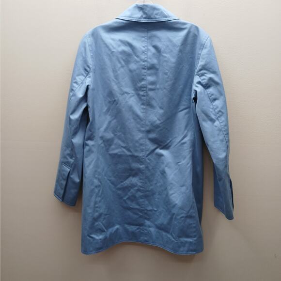 Coach Button Front Car Walking Coat Trench Outerwear Light Blue Size Small - Picture 3 of 9